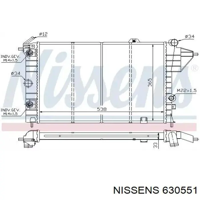 630551 Nissens радіатор охолодження двигуна