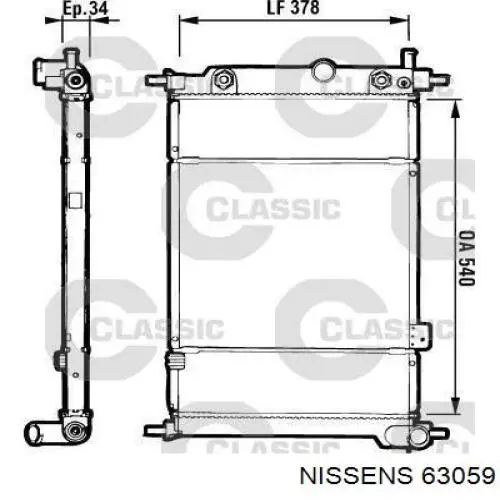 Радіатор основний Nissens 63059 ціна, від 49.53 USD