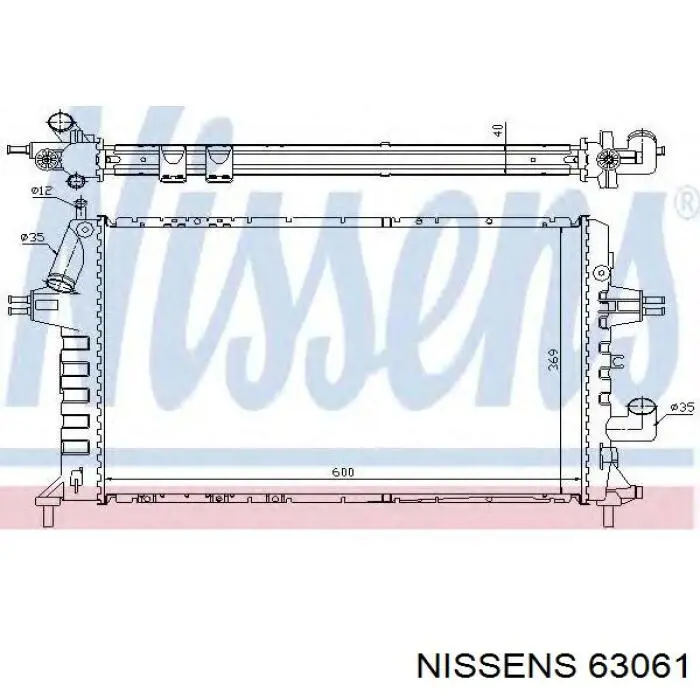 Купити 63061 Nissens Радіатор двигуна