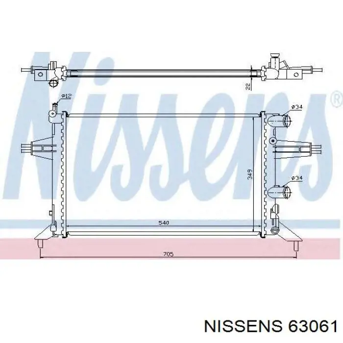 Радіатор основний Nissens 63061 ціна, від 27.28 USD