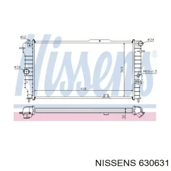 Радіатор основний Nissens 630631 ціна, від 64.01 USD