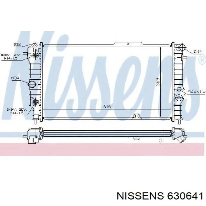 630641 Nissens радіатор охолодження двигуна