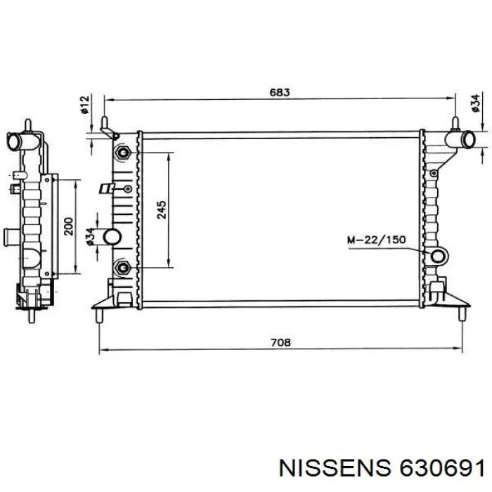 630691 Nissens радіатор охолодження двигуна