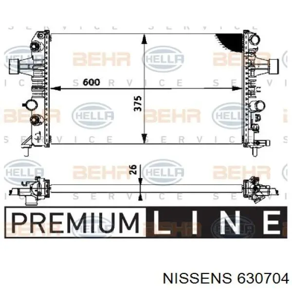 Радіатор основний Nissens 630704 ціна, від 96.88 USD
