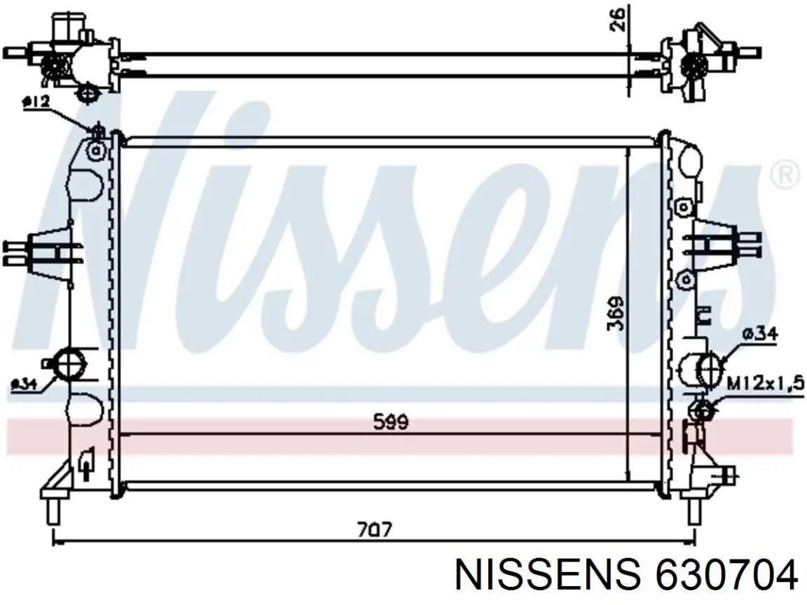 630704 Nissens радіатор охолодження двигуна