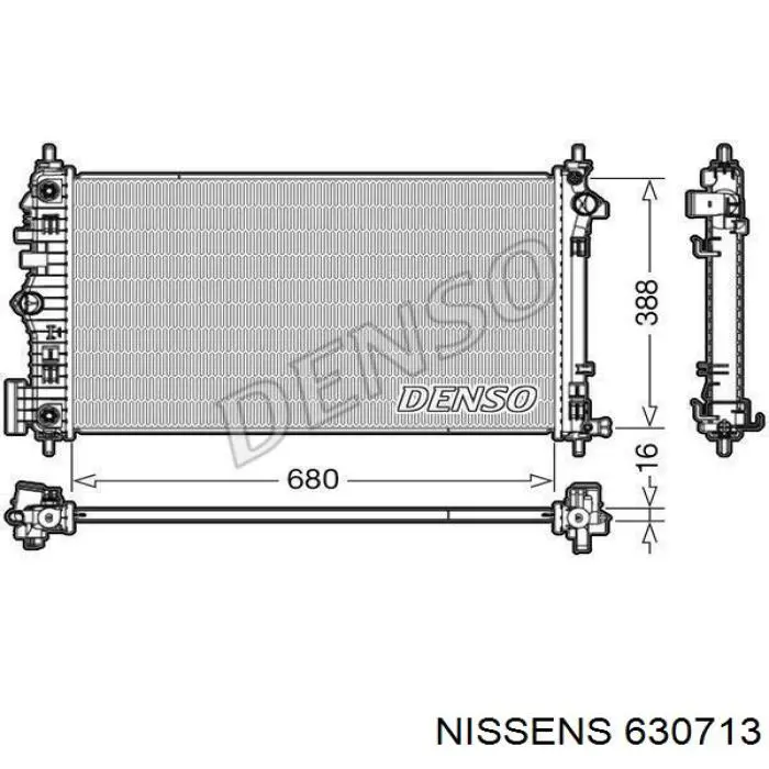 Радіатор основний Nissens 630713 ціна, від 138.42 USD