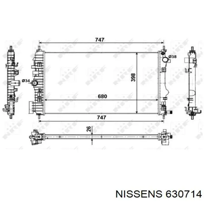 630714 Nissens радіатор охолодження двигуна