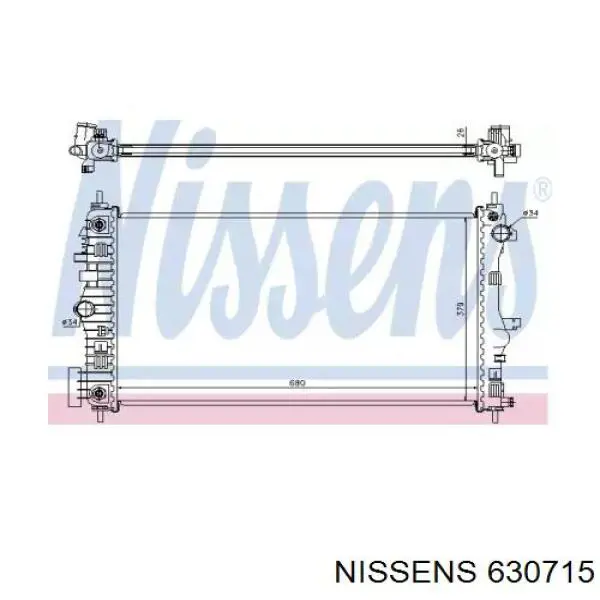 Купити 630715 Nissens Радіатор двигуна