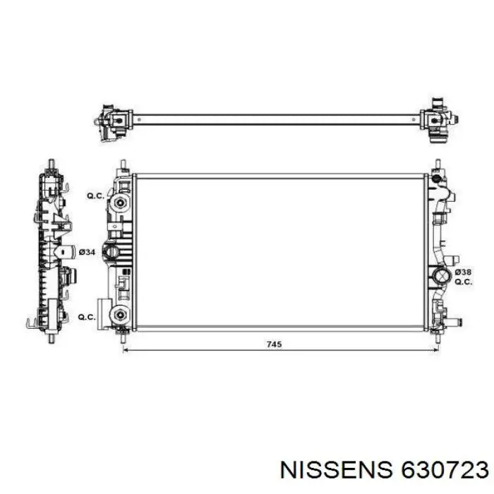 630723 Nissens Радіатор охолодження двигуна