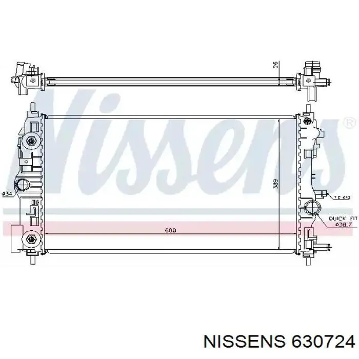630724 Nissens радіатор охолодження двигуна