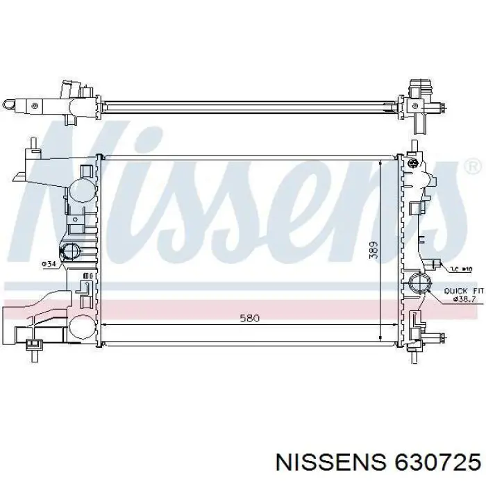 630725 Nissens радіатор охолодження двигуна