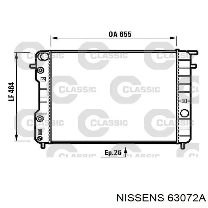 63072A Nissens радіатор охолодження двигуна
