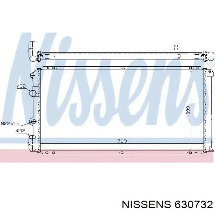 Радіатор основний Nissens 630732 ціна, від 172.45 USD