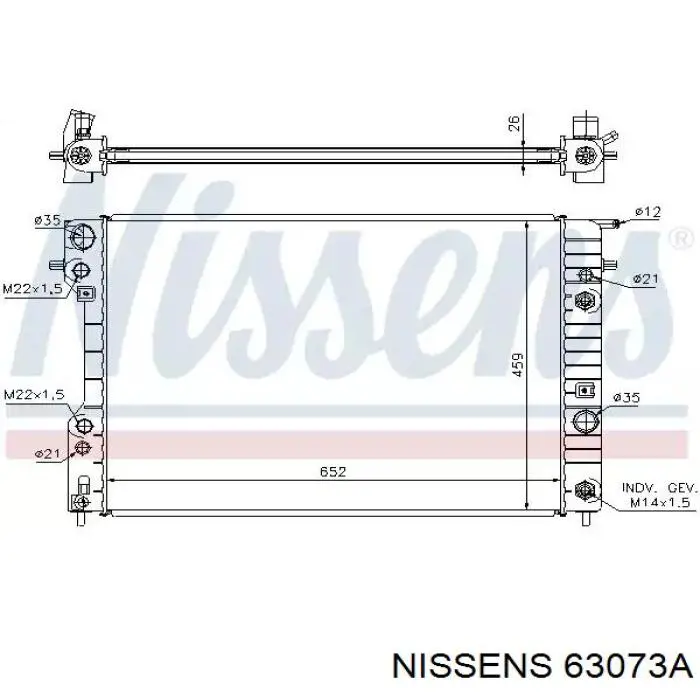 63073A Nissens радіатор охолодження двигуна