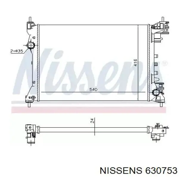 630753 Nissens радіатор охолодження двигуна