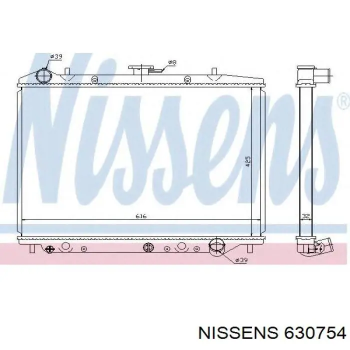 630754 Nissens радіатор охолодження двигуна