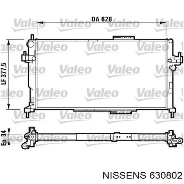 Купити 630802 Nissens Радіатор двигуна