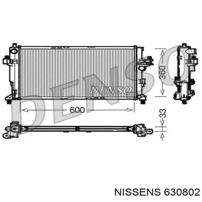 Радіатор основний Nissens 630802 ціна, від 81.65 USD
