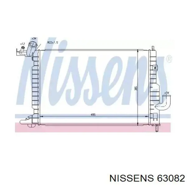 63082 Nissens радіатор охолодження двигуна