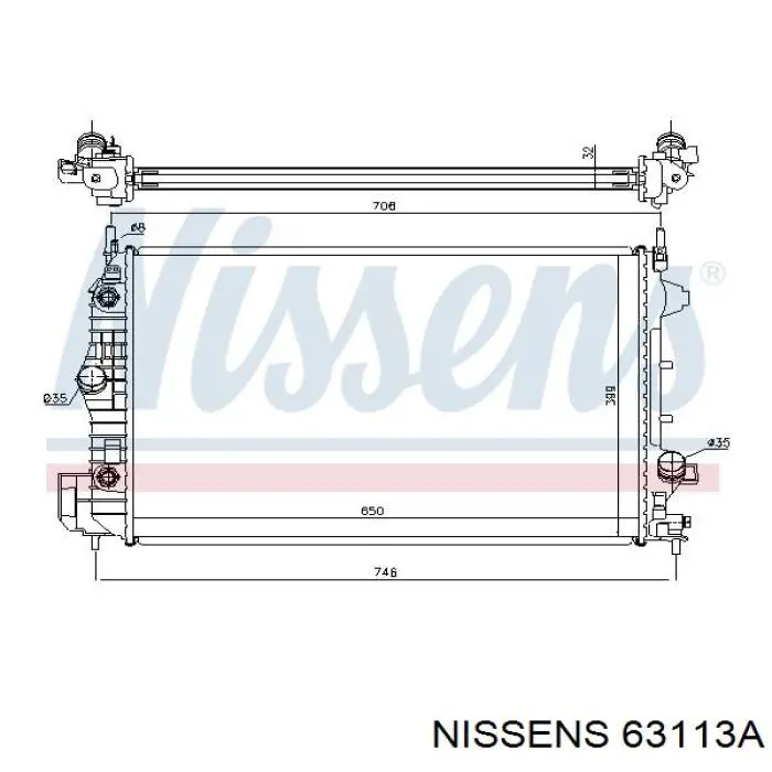 Радіатор охолодження Nissens 63113A