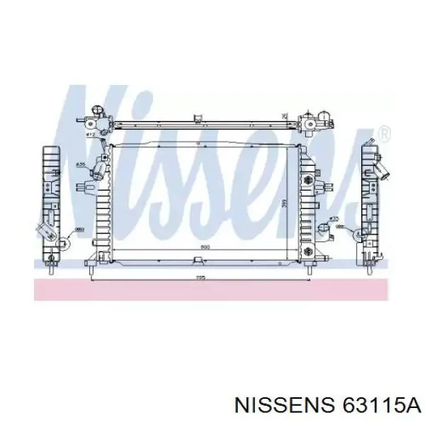 Радіатор охолодження двигуна 63115A Nissens