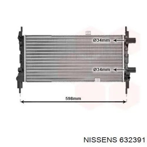 632391 Nissens радіатор охолодження двигуна