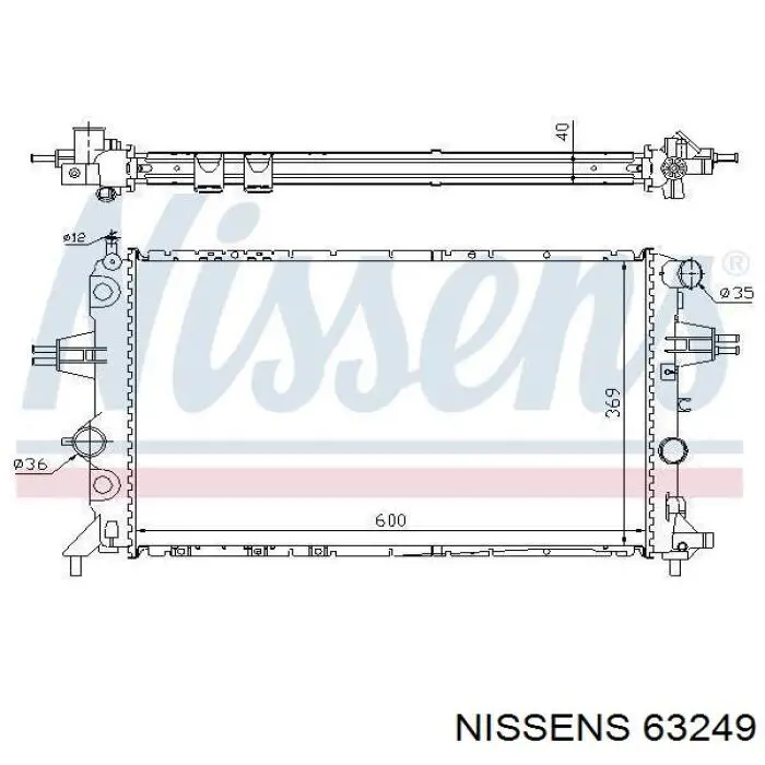 63249 Nissens радіатор охолодження двигуна