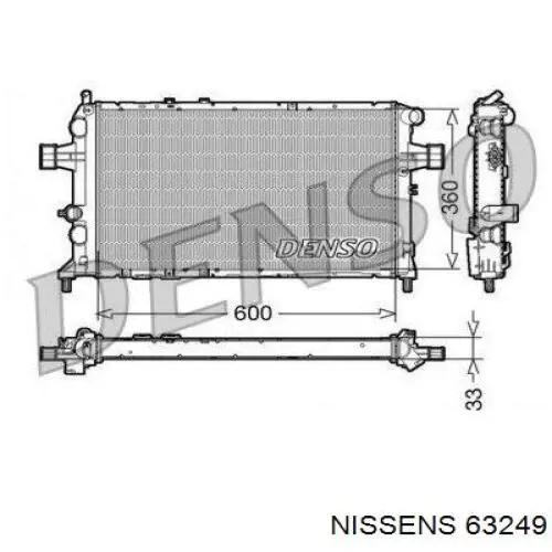 Купити 63249 Nissens Радіатор двигуна