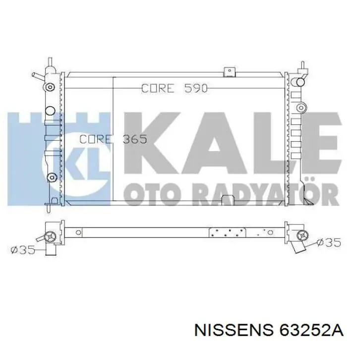 Купити 63252A Nissens Радіатор двигуна