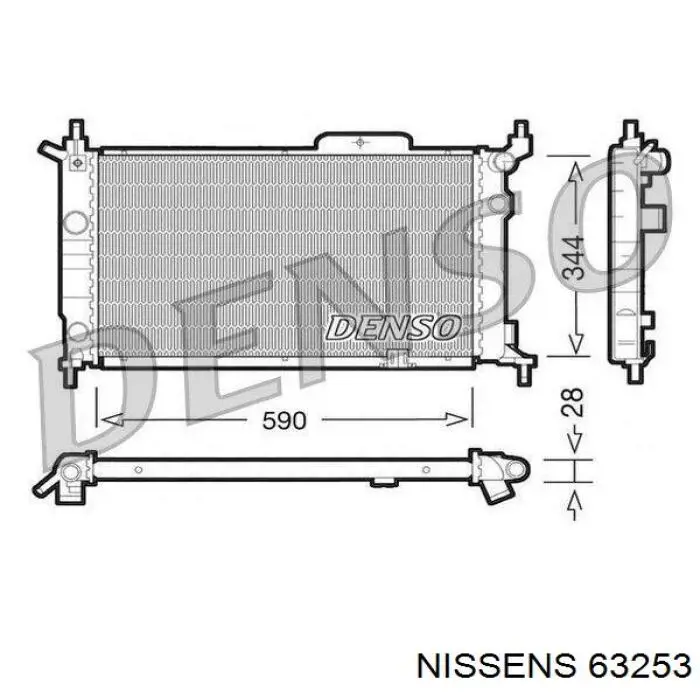 Радіатор охолодження двигуна 63253 Nissens