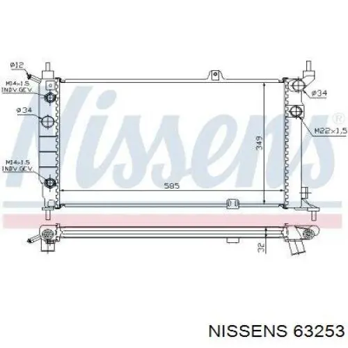 63253 Nissens Радіатор охолодження двигуна