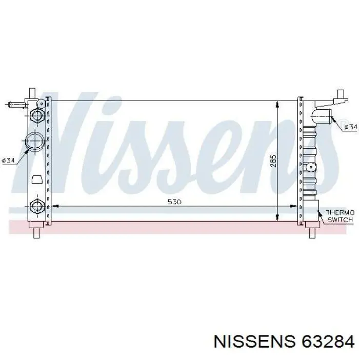 Радіатор основний Nissens 63284 ціна, від 52.93 USD