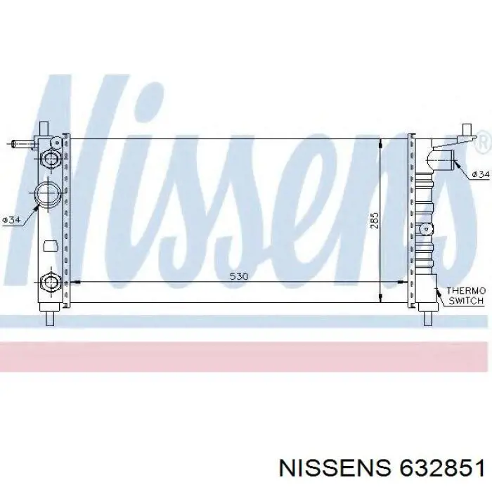 Радіатор основний Nissens 632851 ціна, від 42.77 USD