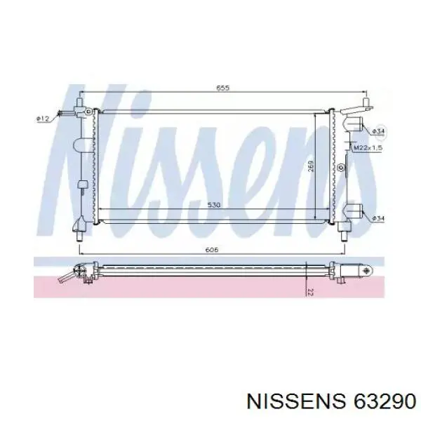 63290 Nissens радіатор охолодження двигуна