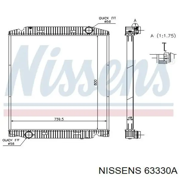 63330A Nissens Радіатор охолодження двигуна