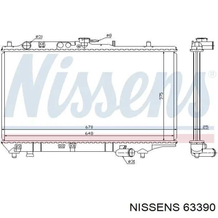 63390 Nissens радіатор охолодження двигуна