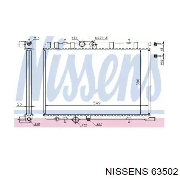 Радіатор 63502 Nissens