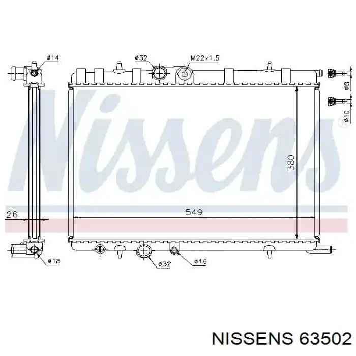 63502 Nissens радіатор охолодження двигуна