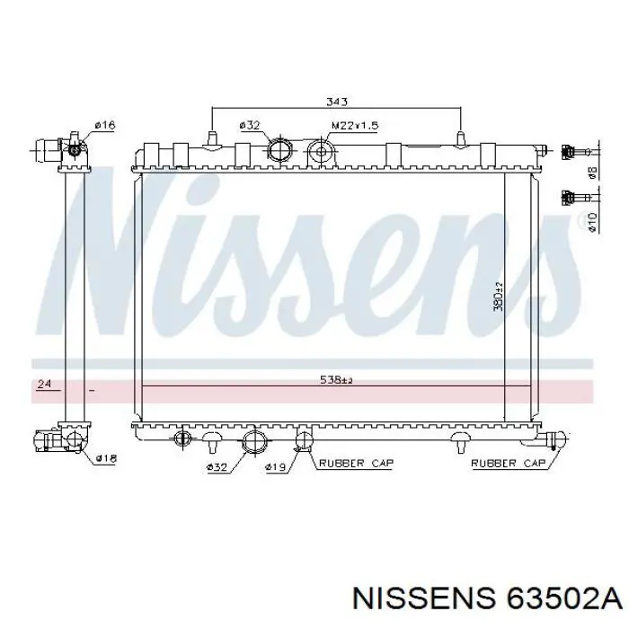 Радіатор охолодження Nissens 63502A