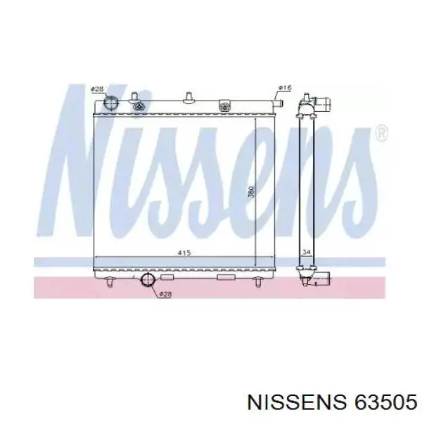 63505 Nissens радіатор охолодження двигуна
