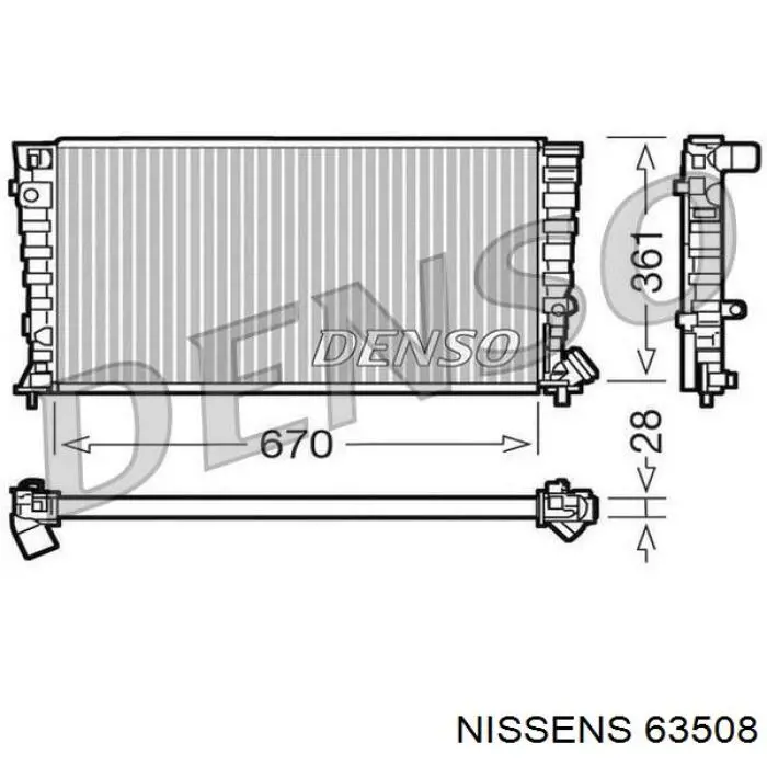 Купити 63508 Nissens Радіатор двигуна