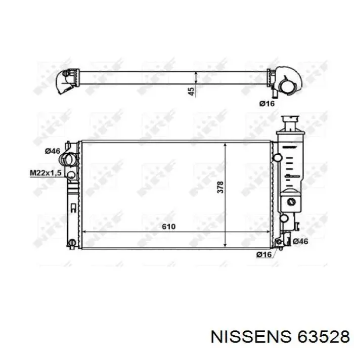 63528 Nissens радіатор охолодження двигуна