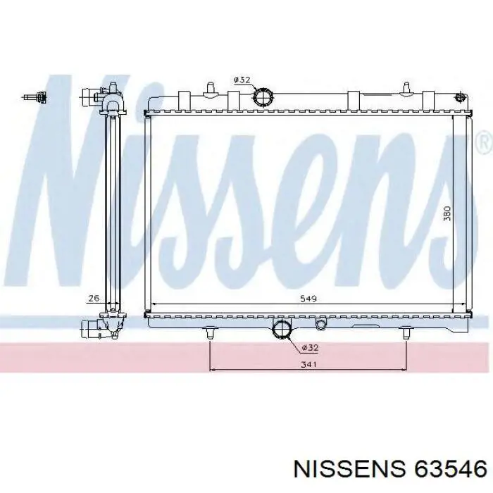 Купити 63546 Nissens Радіатор двигуна