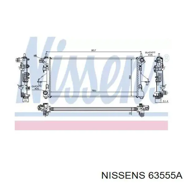 63555A Nissens Радіатор охолодження двигуна