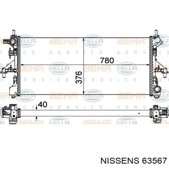 63567 Nissens радіатор охолодження двигуна