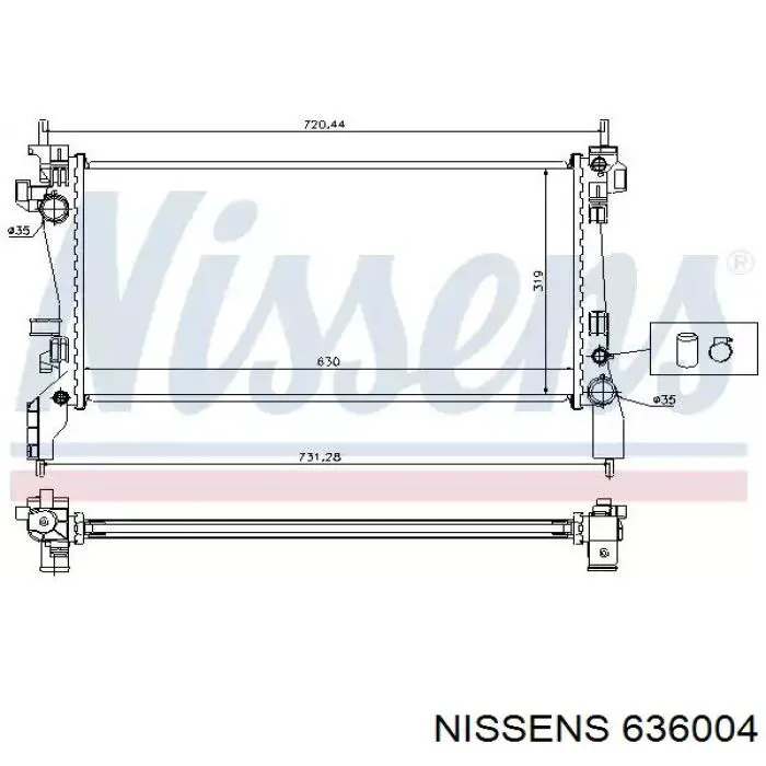 636004 Nissens радіатор охолодження двигуна