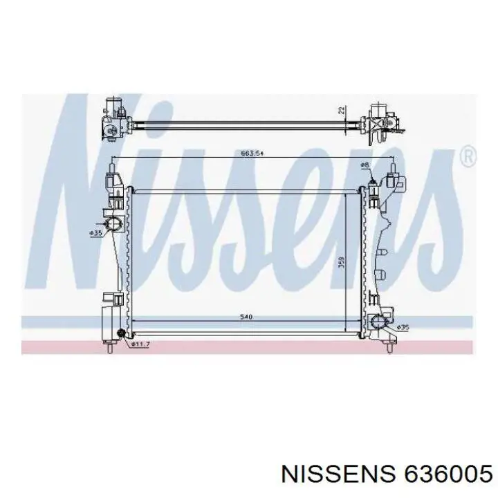 636005 Nissens радіатор охолодження двигуна