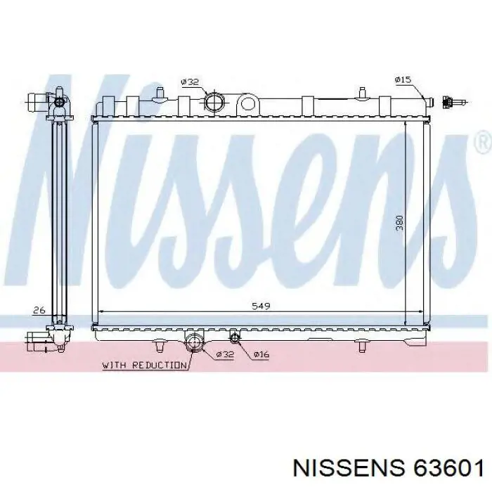 Радіатор основний Nissens 63601 ціна, від 81.13 USD