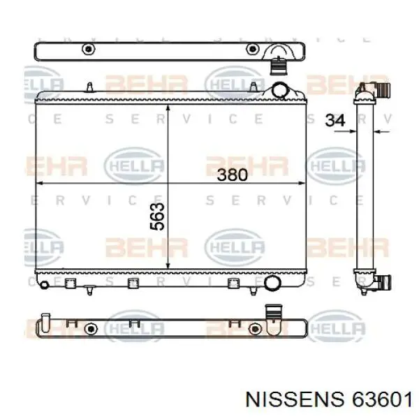 63601 Nissens Радіатор охолодження двигуна