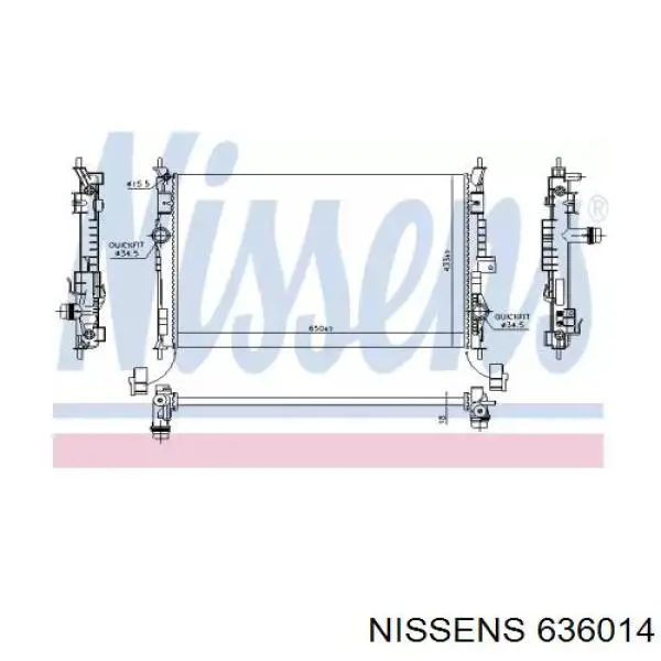 636014 Nissens радіатор охолодження двигуна